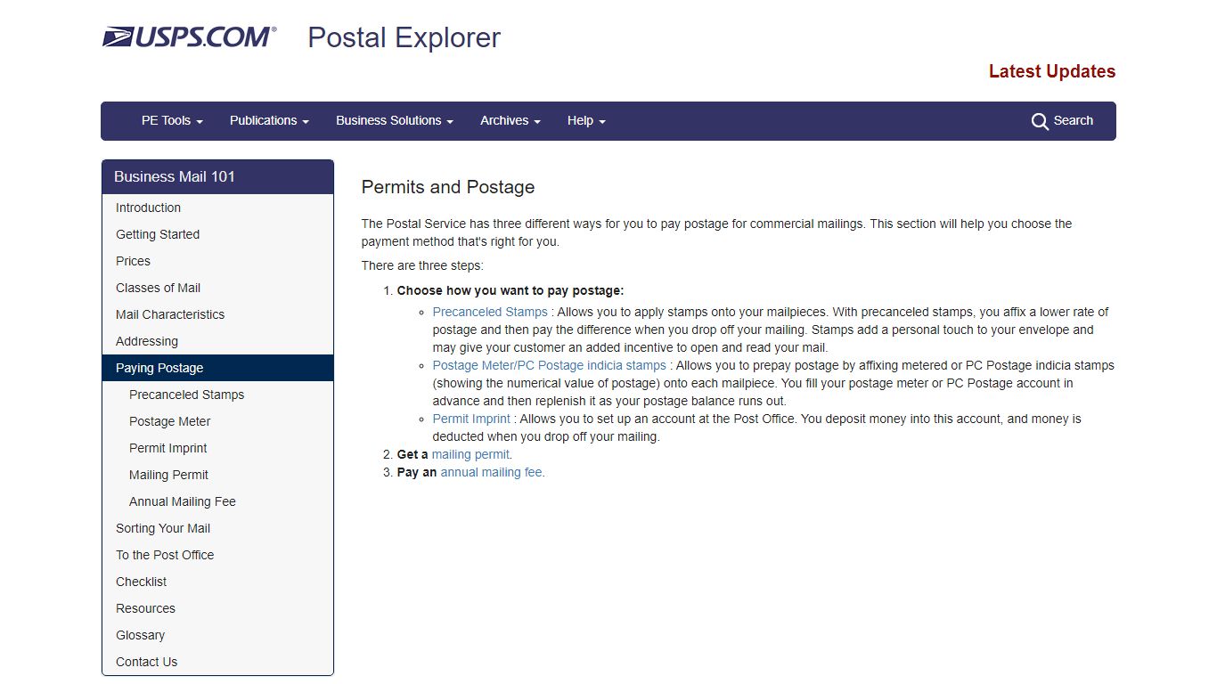 Paying Postage | Postal Explorer - USPS